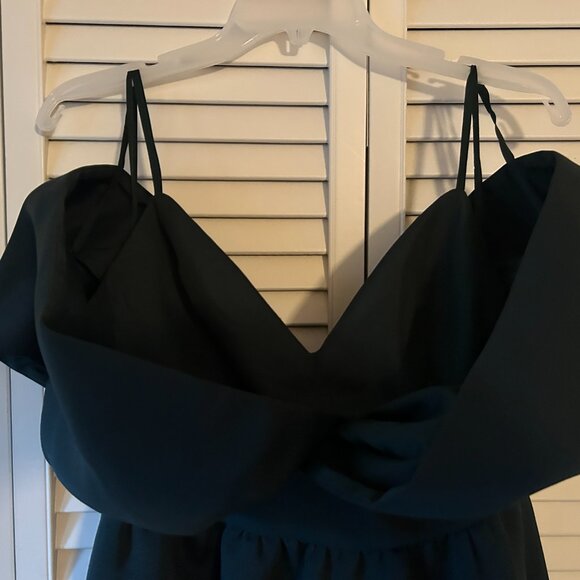 Amsale Kiernan Faille Bridesmaid Dress, Size 6, Emerald - Picture 4 of 7